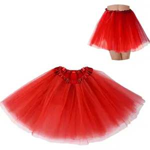 3 Layered Tulle Tutu Skirts Costumes for Adult Women Girls Teens Halloween Ballet