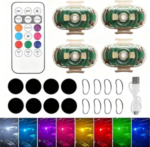 Wireless LED Strobe Warning Lights with Remote Control USB Rechargeable Waterproof Flashing War Lights for Car Motorcycle Truck & Bike