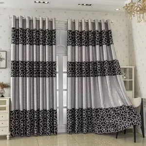 1pc Luxury Blackout Curtains with Top Ring, Soft Texture Fabric for Living Room Bedroom Office, Half Transparent Design, Home Decoration Curtain