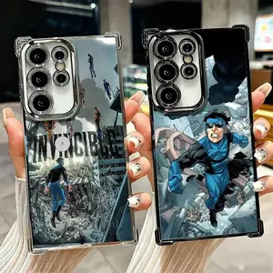 I-Invincible Anime Plating Phone Case For Samsung Galaxy S24 S25 FE S26 Edge S23 Ultra S22 S21 Plus For iphone 17 16 15 14 13 12 11 17Air Plus Pro Promax  Anti-Fall Airabag Cover
