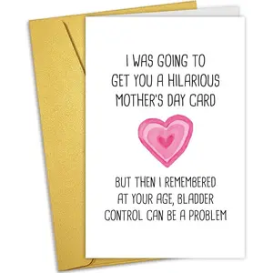 Hilarious Mother's Day Card for Her, Funny Mother's Day Card for Grandma Mom Wife, Snarky Mothers Day Card from , At Your  Bladder Control Can Be A Problem