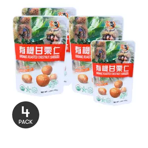 4Packs BIG GREEN Organic Sweet Chestnuts - Shelled, 3.52oz/Pack