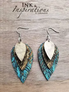 Angel Wings, Stacked Bohemian Wood Earrings