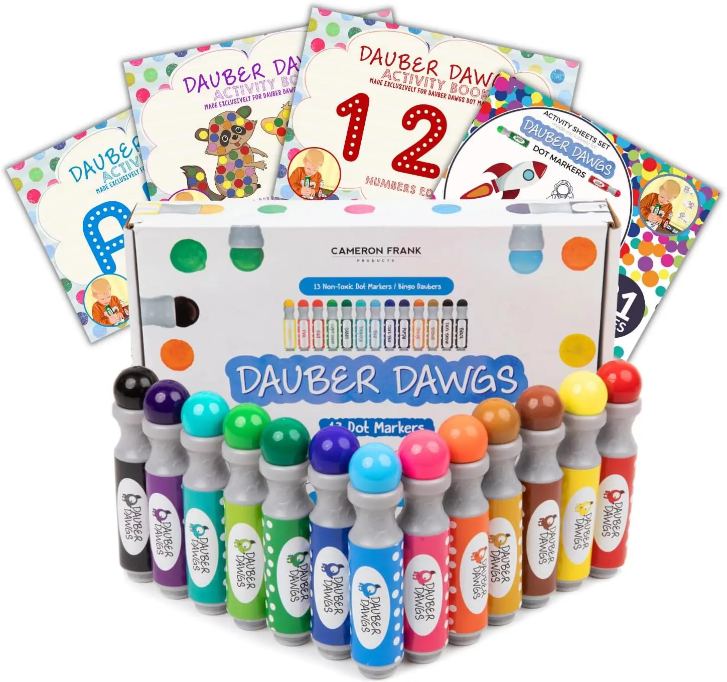 Dauber Dawgs 13pk Dot Markers w/ 121 Activity Sheets For Kids - Children's Art Supplies
