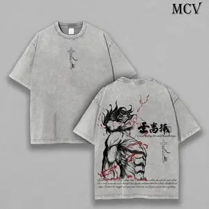 Eren Yeager Tee – Attack on Titan Vintage Washed Oversize Menswear Apparel  Classic Oversized Fabric T-Shirt