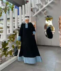 Noor Denim Touch Hoodie Abaya