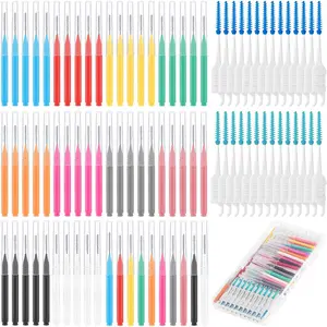 255 Pieces Braces Flossers for Braces, Interdental Brush Soft Dental Floss Picks Braces Cleaning Kit Toothpick Dental Brush Braces Teeth Flossers Brushes for Tooth Cleaner(Multiple Sizes)