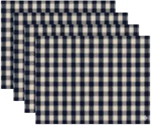 Farmhouse Buffalo Plaid Set of 4, Cotton Placemats for Kitchen Dining Table Mats, Easy to Clean, Machine Washable. Size: 13" x 19".