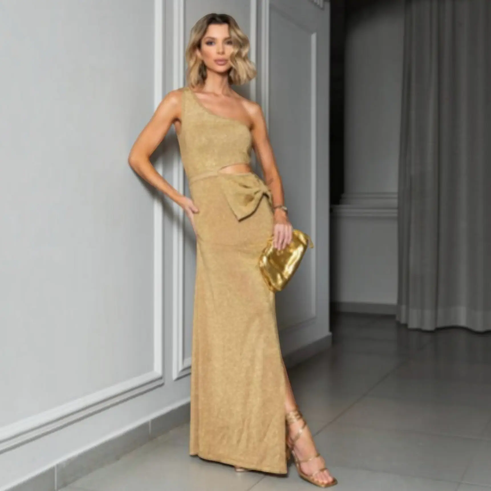 Cristiana Lurex Crochet Dress