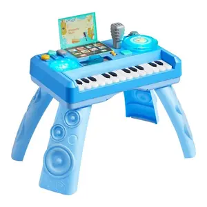 Baby DJ Playset for Toddlers 1-3, Educational Musical Table Toys with 133 Sound Sources, Recording and LED DJ Turntable, Baby Activity Table for Birthday, Gift for Kids Aged 6+ Months