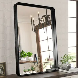 New 22x30 Inches Bathroom Mirror with Thick Black Frame Tempered Glasses Hanging Over Sink Mirror Vanity Desk Makeup/Decoration Mirror for Wall Mounted on Entryway Bedroom Living Room 24x36 inch 30x40 inch