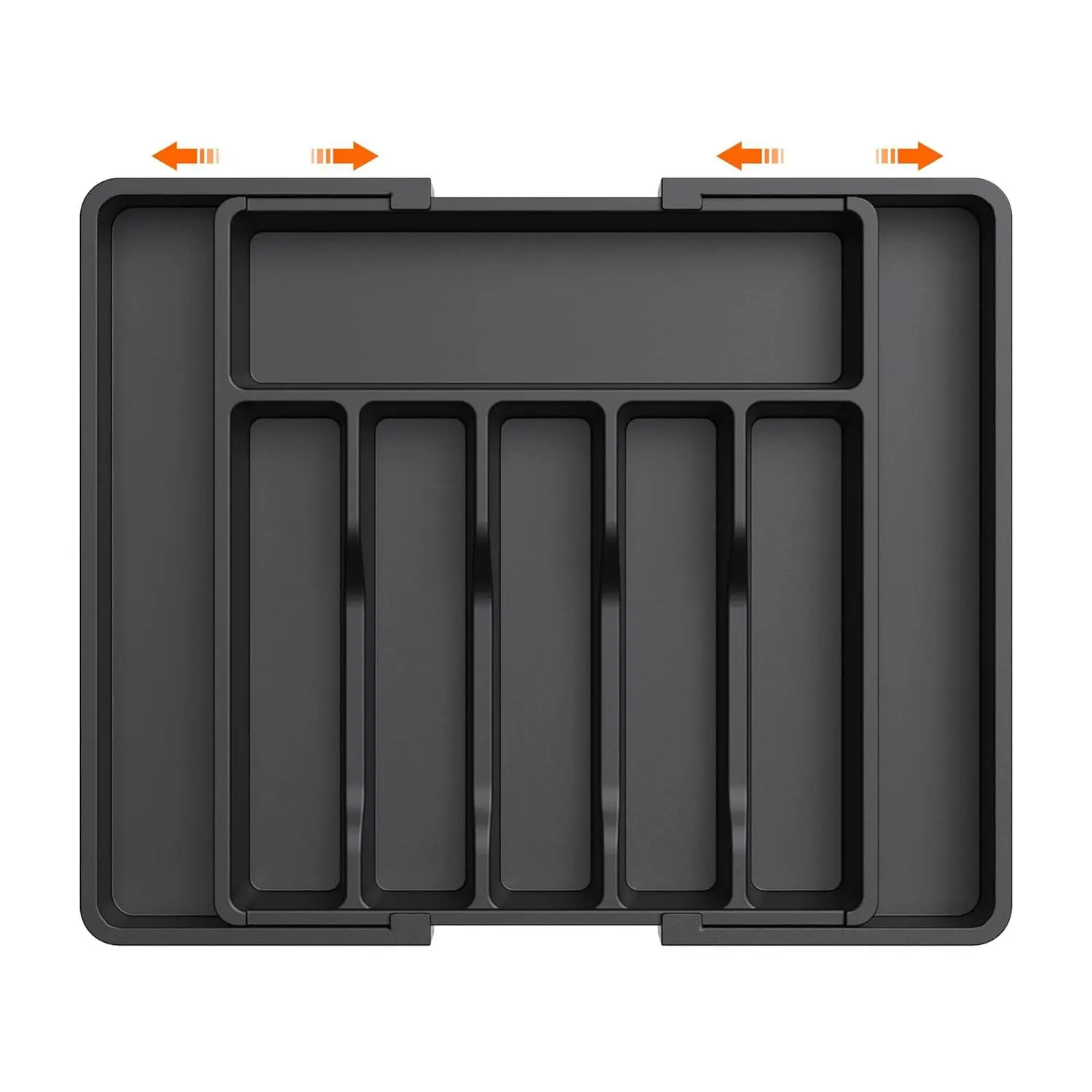 Expandable Utensil Tray, 1 Count Silverware Drawer Organizer, Adjustable Plastic Storage Tray for Spoons Forks Knives, Racks, Kitchen Organization, Durable Plastic Organizers