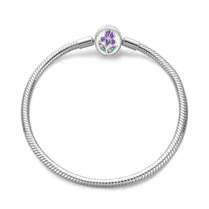 One piece, S925 pure silver original jewelry iris bracelet DIY bead women's fashion jewelry original bracelet holiday birthday gift