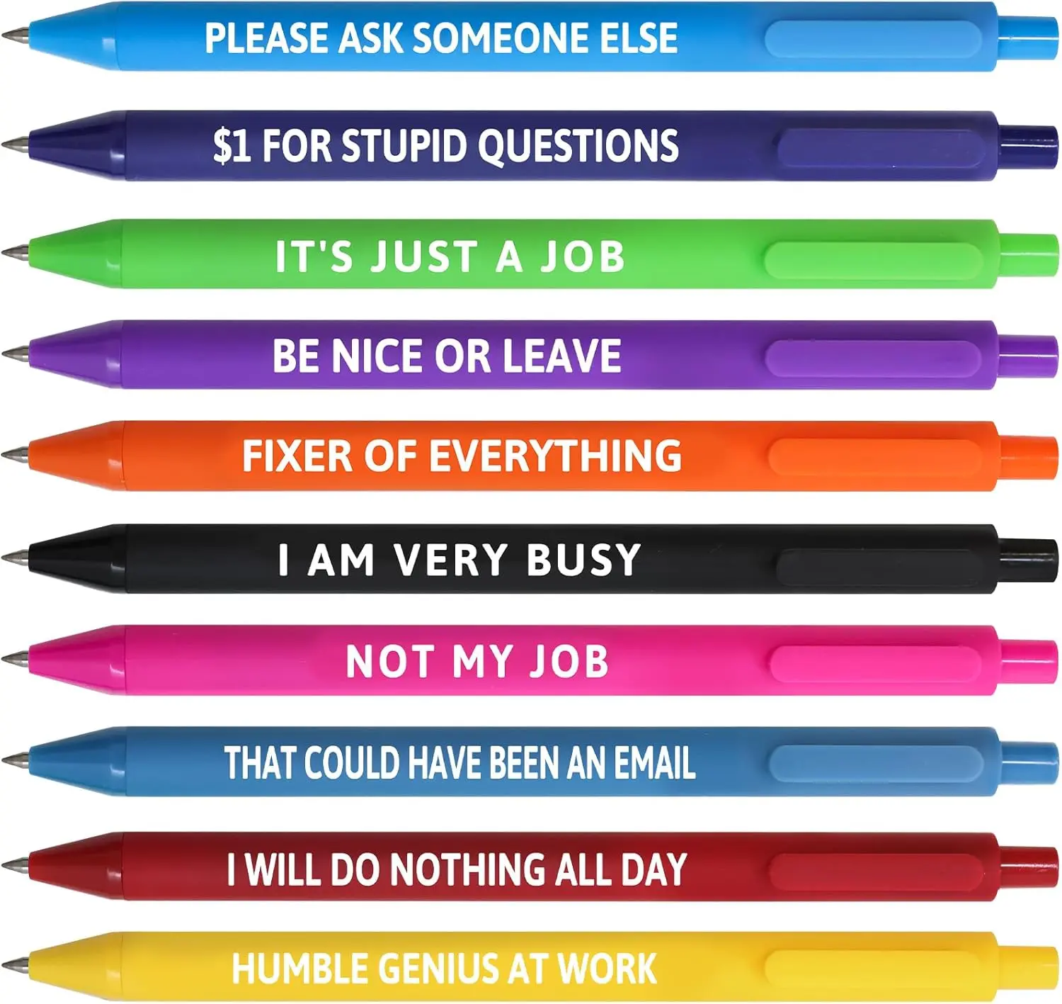 Funny Pens for Adults Sarcastic Pen with Sayings Novelty Black Ink Bulk Set Swear Ballpoint Pens for Coworkers Colleagues Office  Supplies 10 count