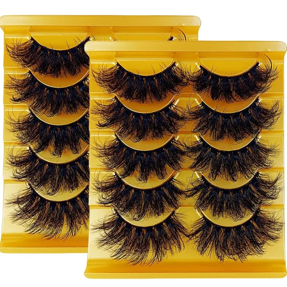 10Pairs/2Pack Dramatic Volume Eyelash Extension Faux Mink Long Lasting Fluffy Thick Long Fake Lashes Comfortable for Stage & Daily Makeup Eyelash Extensions Set Volumized False Eyelashes