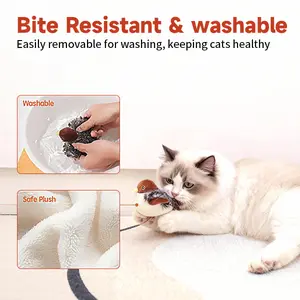 Interactive Kitten Toy: Flapping Chirping Bird (Non-Flying) | Rechargeable Touch Activated