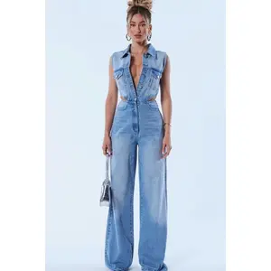 Baylin Denim Jumpsuit - Light Wash 2