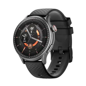 GTR3 Silicone Black Flagship Smart Wristwatch, AMOLED Round Screen, 3ATM Waterproof, Heart Rate Monitoring Wearable Device, Type-C Fast-Charging Sports Fitness Activity Tracker Kit