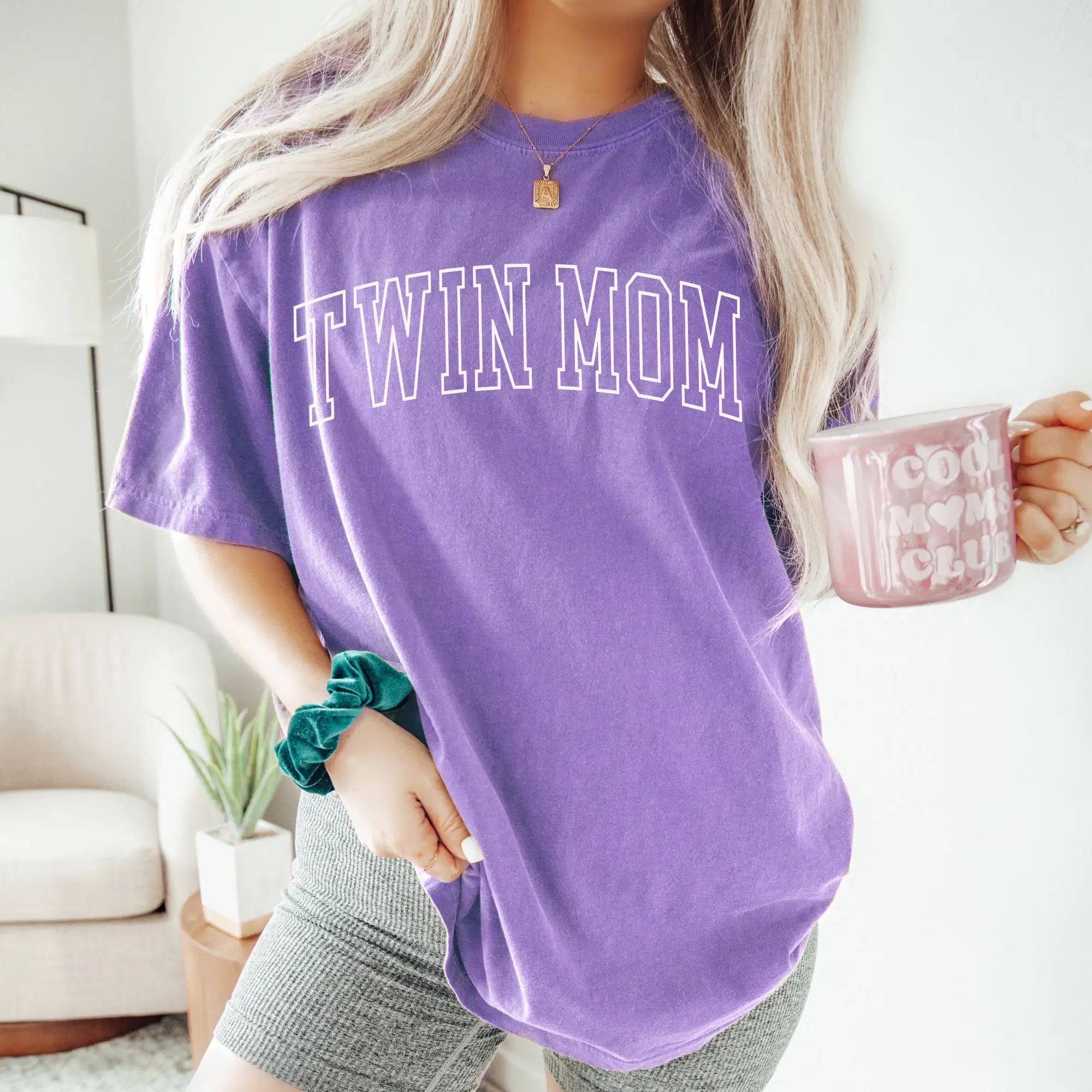 Comfort Colors Twin Mom Shirt, Twin Mom Crewneck Tshirt, Mother's Day Gift For Twin Mom Tee, Gift For New Twin Mama Gifts, Trendy Mom Shirt
