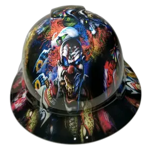Horror Carnival Clown Faces - Custom Hydro Dipped Full Brim Hard Hat