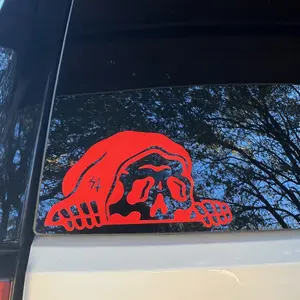 Peeking Grim Reaper Skull Decal Spooky Car Truck Window Vinyl Sticker Reaper Peeker Waterproof Fade Resistant High Quality Outdoor 5 7 Year Durability Design