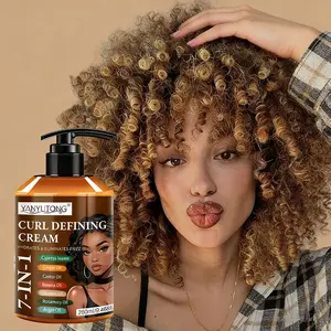 280ML Seven-In-One Argan Oil Curl Defining Lotion, for Curly/dreadlock Hair, Styling+repair+cream Color Protection+heat Resistant+smooth+shine, Curly Hair Products