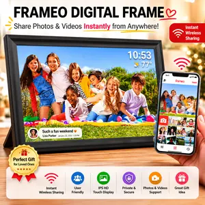 Frameo 15.6 Inch & 10.1 Inch WiFi Digital Picture Frame, Smart Cloud Electronic Photo Frame with HD IPS Touch Screen Slideshow 32GB Memory Auto-Rotate Wall Mount, Share Photos/Videos from Phone by Frameo App