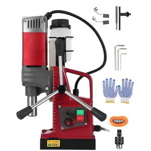 Mag Drill Press, 2 in Boring Diameter, 820 RPM, 2922 Lbf/14000N, 1550W, Portable Magnetic Drill Kits with Adapter & 10-Speed, Double Dovetail, Electric Drilling Machine for Home Industry