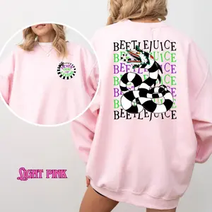 Beetlejuice Sandworm "Never Trust the Living" Hoodie - Beetlejuice Movie Snake Sweater - Beetlejuice Film Halloween Crewneck