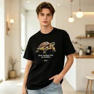 Slow Motion Turtle Shirt - Casual Cotton Retro T-Shirt with Vintage Graphic Design for Men and Women Top Streetwear graphic tees ivan cornejo merch men gifts graphic tee shirts men 90s graphic tees clothes men comfort color shirts