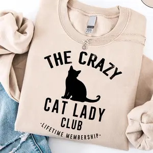 Crazy Cat Lady Lifetime Member Sweatshirt, Cat Mom Sweater, Cat Mama Sweatshirt, Gift For Mother Day