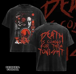 THE CROW DEATH IS COMING SHORT SLEEVE T-SHIRT Movie T-Shirt Fashion Cotton Full Size Full Colors Tshirt Crewneck