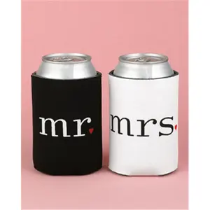 212 MAIN Mr & Mrs Foam Can Coolers - Set of 2, Couple Gift, Cold Keeper for Wedding Festive Party Supplies