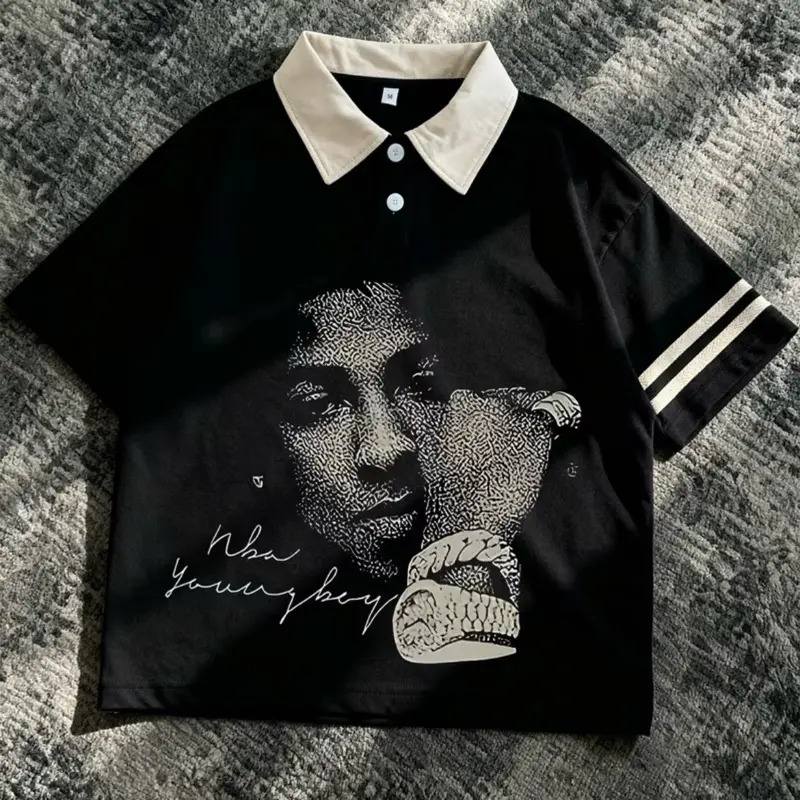 Men's graphic Polo Shirt, Menswear Top for Casual Daily Wear