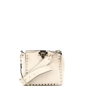 Pre-owned Valentino material Messenger Bags Garavani Rockstud Flip Lock Messenger Bag Leather Mini by Rebag