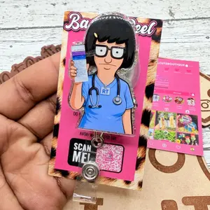 Respiratory Therapist RT Acrylic Badge Reel Retractable ID Holder For RT Students, Lung Specialists, And Healthcare Professionals