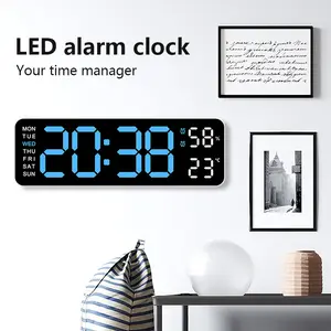 LED Digital Alarm Clock - Display Date, temperature and humidity / Two Alarm Clocks / Adjustable Brightness, Silent and Not Noisy, Suitable for Students and Office Workers, Gifts for Children, christmas decor Decor Bule
