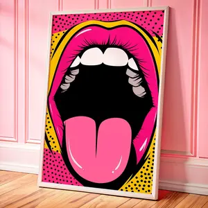 Unframed, Room Decor, Bold Aesthetic Wall Decor, Vibrant Dopamine Decor Poster, Hot Pink Maximalist Wall Art, Retro Y2k Pop Art Print –  5 Sizes (8x12–27x40 inch)
