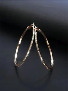 Mult-colors Crystal Stainless Steel Hoop Earring for Women Large Big Hoop Earrings Fashion Lightweight CZ Cubic Zirconia Rhinestone Hoops Gifts Valentine's Day Gift