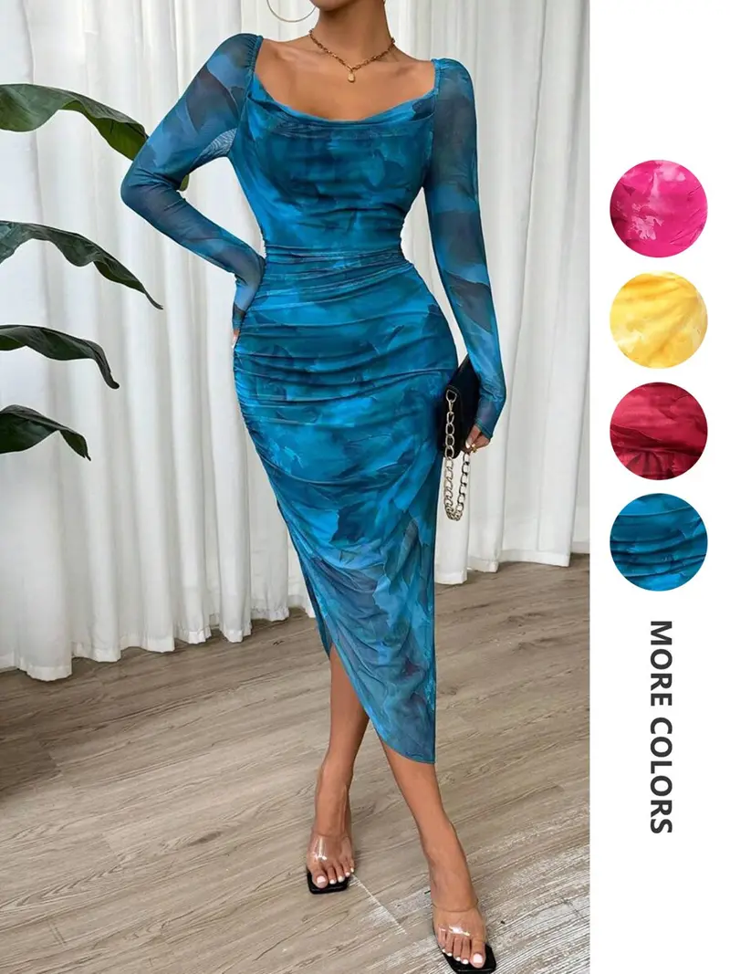 long bodycon dress full sleeve - TikTok Shop