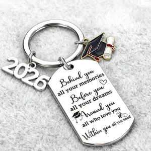 Class of 2026 Stainless Steel Graduation Keychain with Inspirational Quote, Class of 2026 Gifts, College Graduation Gift Keepsake for High School Seniors