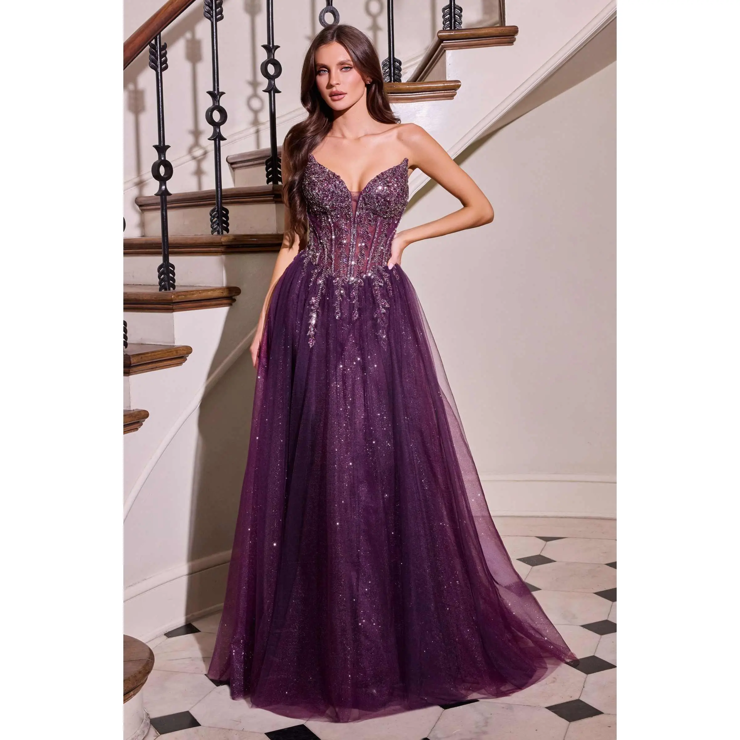 Ladivine CD721 Women's Sleeveless Sweetheart Corset Top Bodice A-Line Formal Dress - Crystal-Accented Premium Fabric, Lace-Up, Flattering Fit, Elegant Skirt, Glitter Sequin Details, Women's Formal Clothes for Prom, Evening Events - TikTok Ladivine CD721 Women's Sleeveless Sweetheart Corset Top Bodice A-Line Formal Dress - Crystal-Accented Premium Fabric, Lace-Up, Flattering Fit, Elegant Skirt, Glitter Sequin Details, Women's Formal Clothes for Prom, Evening Events - TikTok