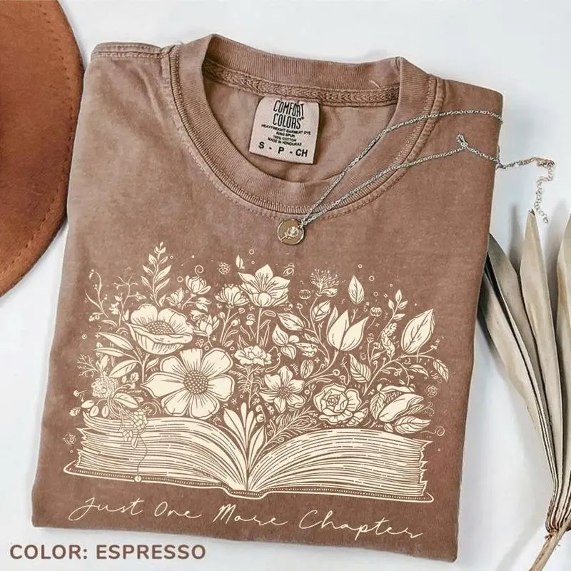 Comfort Colors Just One More Chapter T-Shirt, Bookish Merch Tee, Reading Tshirt, Literature, Book Lover T-Shirt