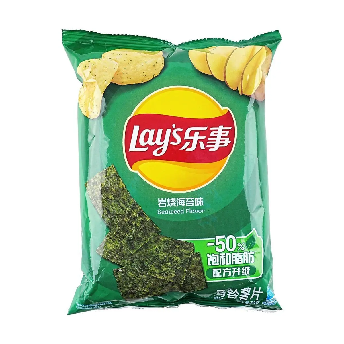 Lay's Potato Chips - Roasted Seaweed Flavor - 70g Bag - Authentic Chinese Version