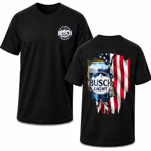Busch Light Patriotic Tee – American Flag Summer Graphic Shirt, Outdoors Beer Lover Gift, Unisex Cotton Top
