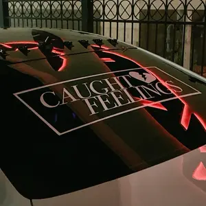 Caught Feelings rear window banner