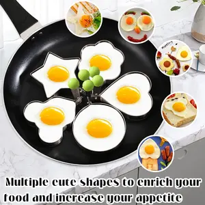5 Counts Set Fried Egg Rings Molds, Versatile for eggs, omelettes and mini pancakes Shaped Egg Kitchen Gadget