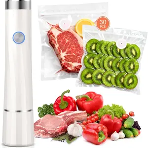 Food vacuum sealer (compact vacuum sealer + 30 reusable vacuum bags), powerful handheld vacuum sealer, preserves 10 times the freshness.