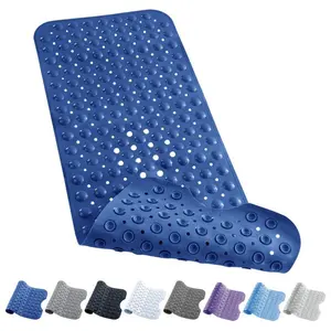 Non Slip PVC Bathtub Mat for Safe Bathing Experience, Extra Long Bathroom Floor Mat for Kids Elderly Disabled, Bathroom Accessories, Home Goods, Available in Multiple Colors
