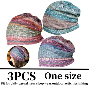 3 Pieces Women's Slouchy Beanie Chemo Hat Stretch Cancer Head Wraps Sleep Head Scarf for Cancer Patient Automotive & Motorcycle